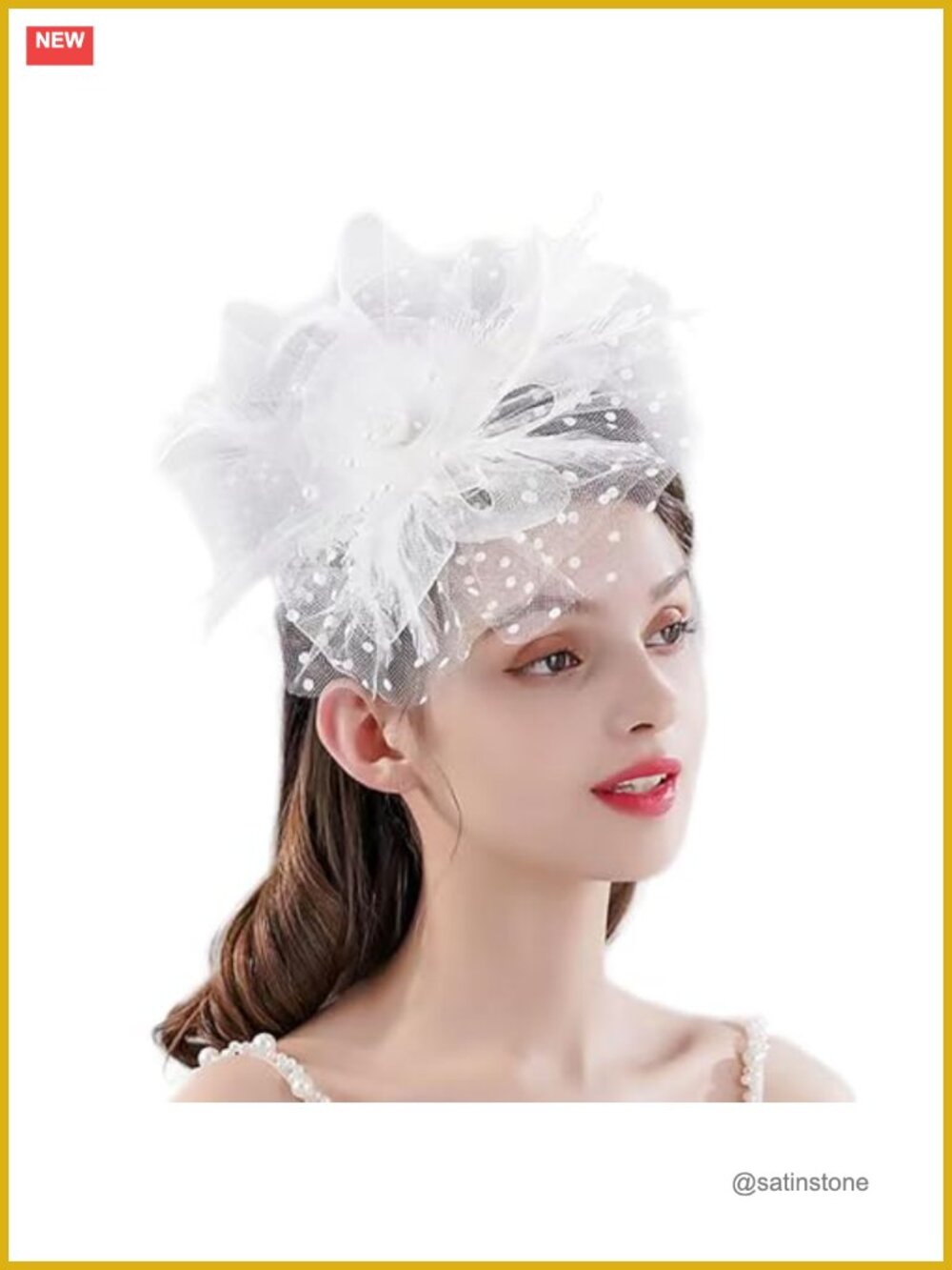 Women's Fascinator Hat Mesh Feathers Hair Clip Headband Tea Party Derby